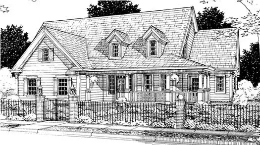 Country house plans 11-208 - front exterior, 2,508 sq ft, 4 bed, 3 bath house plans | Monster House Plans