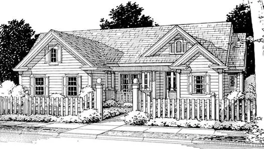 Country house plans 11-217 - front exterior, 1,844 sq ft, 4 bed, 2 bath house plans | Monster House Plans