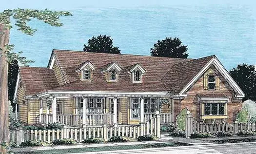 Country house plans 11-242 - front exterior, 1,838 sq ft, 3 bed, 2 bath house plans | Monster House Plans