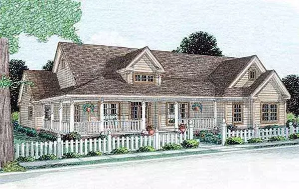 Farmhouse house plans 11-250 - front exterior, 2,512 sq ft, 3 bed, 3 bath house plans | Monster House Plans