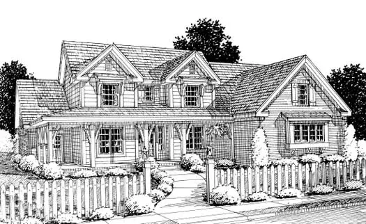 Country house plans 11-255 - front exterior, 2,924 sq ft, 4 bed, 3 bath house plans | Monster House Plans