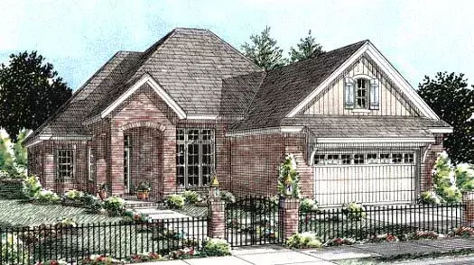 Traditional house plans 11-257 - front exterior, 1,692 sq ft, 3 bed, 2 bath house plans | Monster House Plans