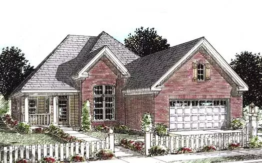 Traditional house plans 11-258 - front exterior, 1,692 sq ft, 3 bed, 2 bath house plans | Monster House Plans