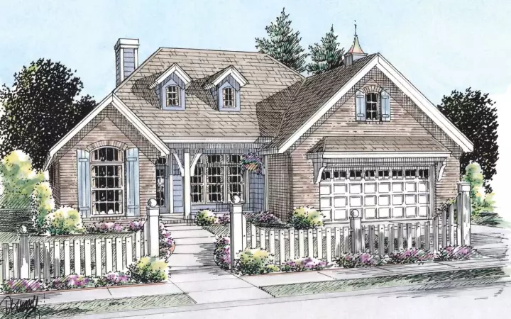 Traditional house plans 11-263 - front exterior, 1,780 sq ft, 3 bed, 2 bath house plans | Monster House Plans