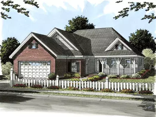Country house plans 11-273 - front exterior, 1,416 sq ft, 3 bed, 2 bath house plans | Monster House Plans