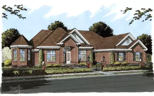 Traditional house plans 11-281 - front exterior, 4,121 sq ft, 4 bed, 4 bath house plans | Monster House Plans