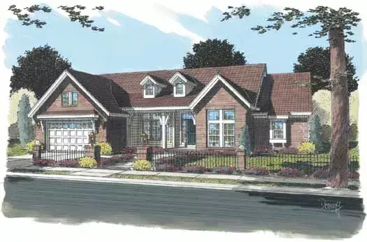 Traditional house plans 11-302 - front exterior, 2,140 sq ft, 3 bed, 2 bath house plans | Monster House Plans