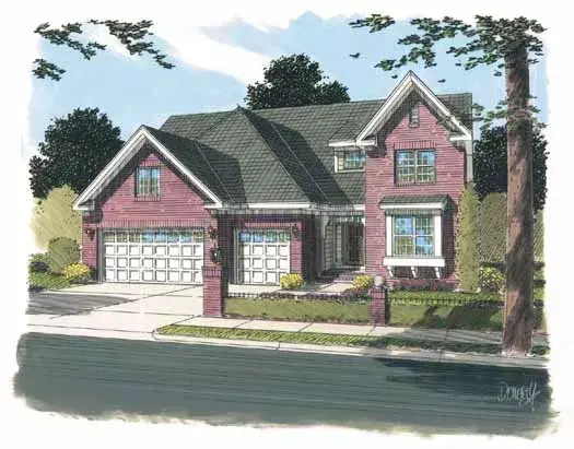 European house plans 11-305 - front exterior, 2,171 sq ft, 3 bed, 2 bath house plans | Monster House Plans