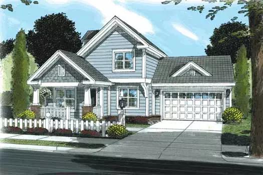 Craftsman house plans 11-329 - front exterior, 1,132 sq ft, 3 bed, 2 bath house plans | Monster House Plans