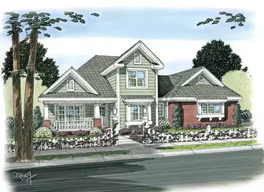 Craftsman house plans 11-336 - front exterior, 2,190 sq ft, 3 bed, 2 bath house plans | Monster House Plans