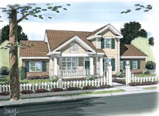 Traditional house plans 11-337 - front exterior, 1,841 sq ft, 3 bed, 2 bath house plans | Monster House Plans