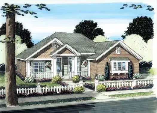 Traditional house plans 11-349 - front exterior, 1,890 sq ft, 4 bed, 3 bath house plans | Monster House Plans