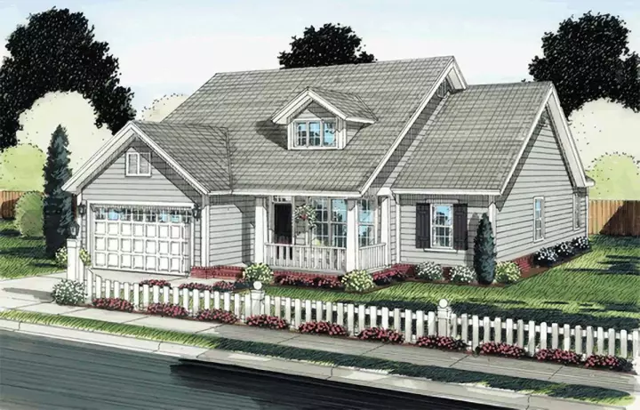 Country house plans 11-359 - front exterior, 1,571 sq ft, 4 bed, 2 bath house plans | Monster House Plans