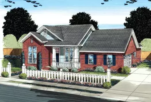 Country house plans 11-366 - front exterior, 1,332 sq ft, 3 bed, 2 bath house plans | Monster House Plans