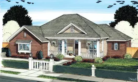 Country house plans 11-371 - front exterior, 1,884 sq ft, 4 bed, 3 bath house plans | Monster House Plans