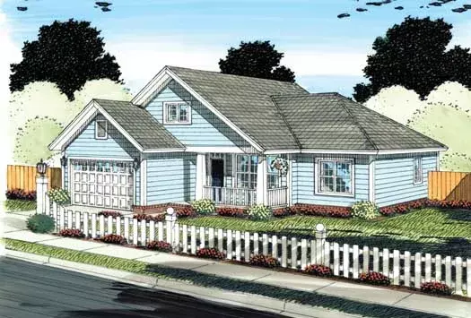 Country house plans 11-372 - front exterior, 1,272 sq ft, 3 bed, 2 bath house plans | Monster House Plans