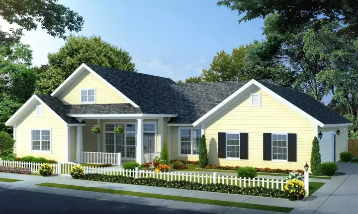 Country house plans 11-376 - front exterior, 1,966 sq ft, 4 bed, 3 bath house plans | Monster House Plans