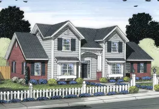 Traditional house plans 11-392 - front exterior, 2,060 sq ft, 3 bed, 2 bath house plans | Monster House Plans