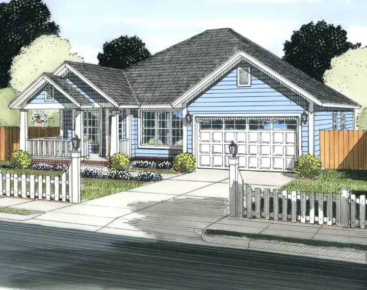 Craftsman house plans 11-435 - front exterior, 1,748 sq ft, 3 bed, 2 bath house plans | Monster House Plans