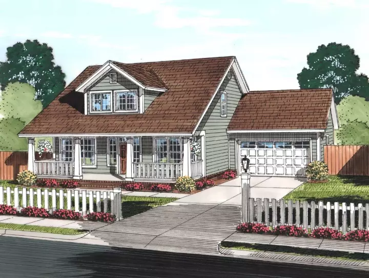 Craftsman house plans 11-442 - front exterior, 2,066 sq ft, 3 bed, 2 bath house plans | Monster House Plans