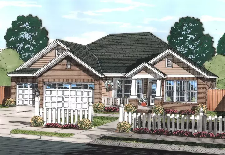 Craftsman house plans 11-445 - front exterior, 2,062 sq ft, 4 bed, 3 bath house plans | Monster House Plans