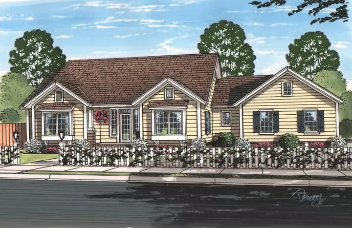 Traditional house plans 11-456 - front exterior, 1,694 sq ft, 3 bed, 2 bath house plans | Monster House Plans