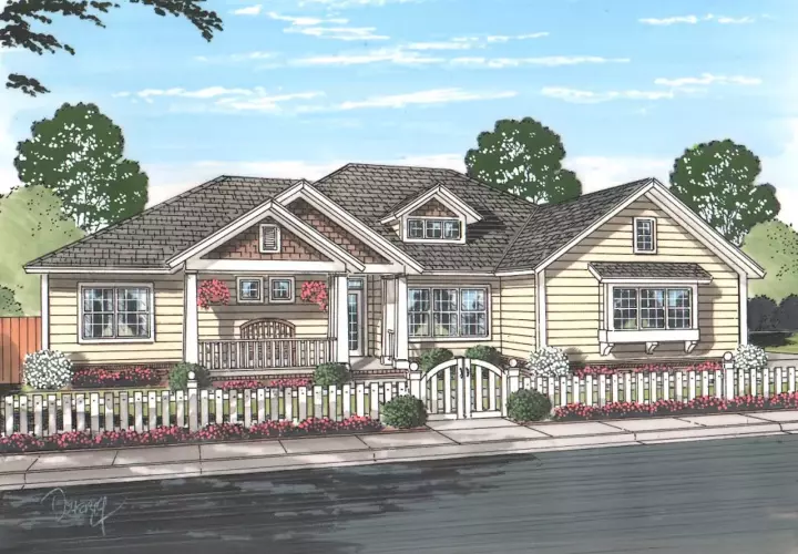 Craftsman house plans 11-458 - front exterior, 2,193 sq ft, 4 bed, 3 bath house plans | Monster House Plans