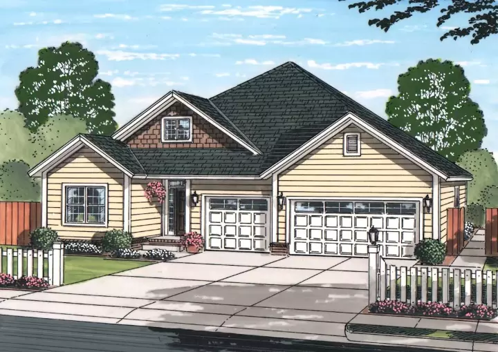 Craftsman house plans 11-467 - front exterior, 1,996 sq ft, 5 bed, 3 bath house plans | Monster House Plans