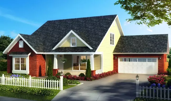Craftsman house plans 11-477 - front exterior, 1,986 sq ft, 3 bed, 2 bath house plans | Monster House Plans