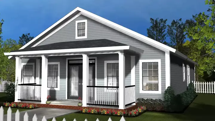 Bungalow house plans 11-502 - front exterior, 1,563 sq ft, 3 bed, 2 bath house plans | Monster House Plans