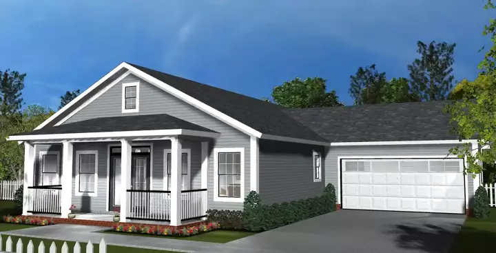 Bungalow house plans 11-503 - front exterior, 1,563 sq ft, 3 bed, 2 bath house plans | Monster House Plans