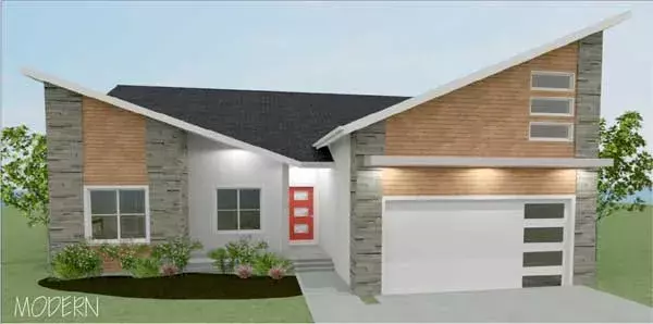 Modern house plans 110-102 - front exterior, 1,665 sq ft, 3 bed, 2 bath house plans | Monster House Plans