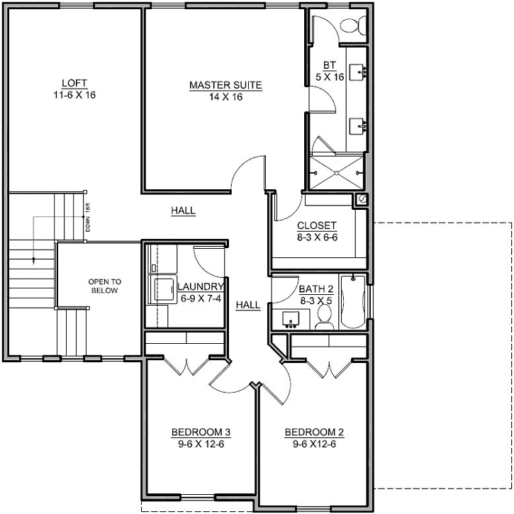 Upper/Second Floor Plan:115-107