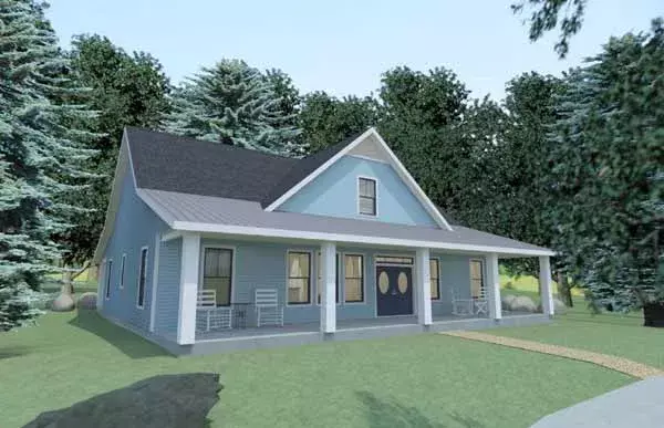 Farmhouse house plans 116-104 - front exterior, 2,080 sq ft, 3 bed, 2 bath house plans | Monster House Plans