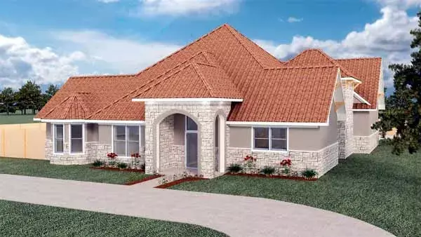 Mediterranean house plans 116-106 - front exterior, 3,001 sq ft, 3 bed, 2 bath house plans | Monster House Plans