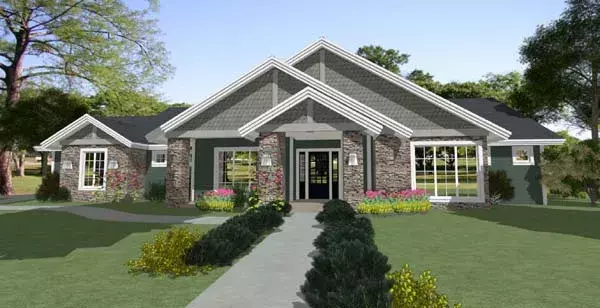 Traditional house plans 118-101 - front exterior, 2,234 sq ft, 3 bed, 2 bath house plans | Monster House Plans