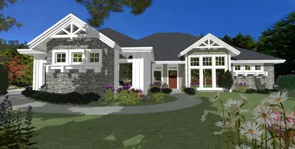 Craftsman house plans 118-102 - front exterior, 2,512 sq ft, 4 bed, 3 bath house plans | Monster House Plans