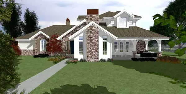 Traditional house plans 118-104 - front exterior, 3,854 sq ft, 4 bed, 3 bath house plans | Monster House Plans