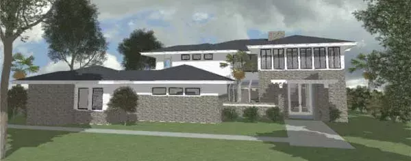 Contemporary house plans 118-105 - front exterior, 3,790 sq ft, 3 bed, 2 bath house plans | Monster House Plans