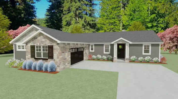 Craftsman house plans 119-102 - front exterior, 2,434 sq ft, 3 bed, 2 bath house plans | Monster House Plans