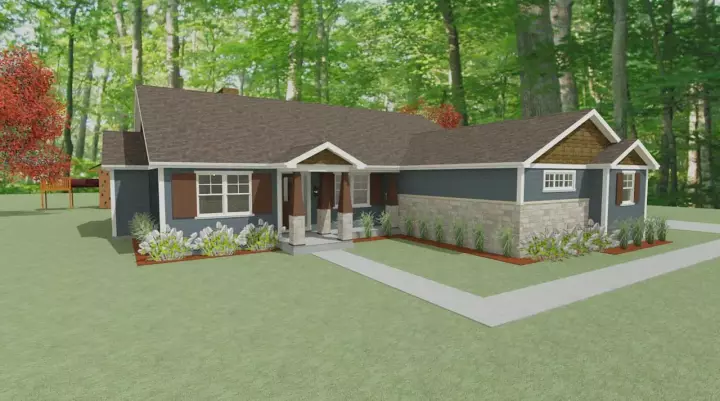 Craftsman house plans 119-104 - front exterior, 2,809 sq ft, 4 bed, 3 bath house plans | Monster House Plans