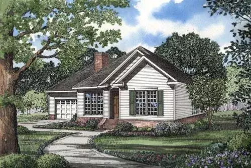 Traditional house plans 12-1026 - front exterior, 1,598 sq ft, 3 bed, 2 bath house plans | Monster House Plans
