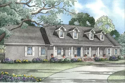 Country house plans 12-1040 - front exterior, 3,217 sq ft, 4 bed, 4 bath house plans | Monster House Plans