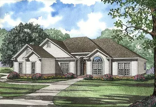 Traditional house plans 12-1041 - front exterior, 1,989 sq ft, 4 bed, 3 bath house plans | Monster House Plans