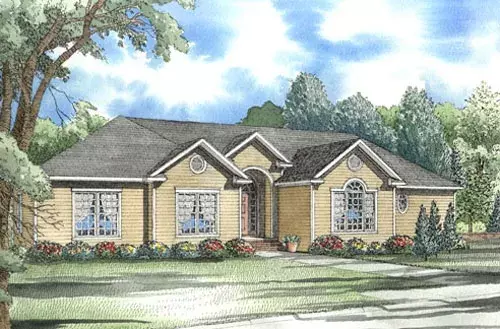 Traditional house plans 12-1045 - front exterior, 3,052 sq ft, 4 bed, 3 bath house plans | Monster House Plans