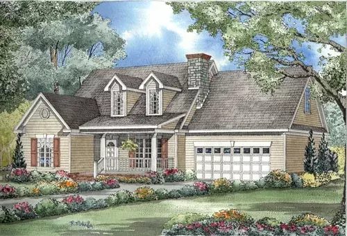 Country house plans 12-1046 - front exterior, 1,777 sq ft, 3 bed, 2 bath house plans | Monster House Plans