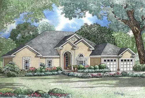 Traditional house plans 12-1047 - front exterior, 2,554 sq ft, 4 bed, 2 bath house plans | Monster House Plans