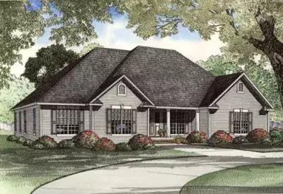 Traditional house plans 12-1058 - front exterior, 2,394 sq ft, 4 bed, 2 bath house plans | Monster House Plans
