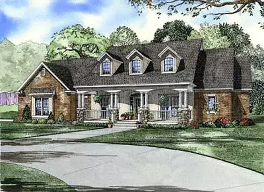Southern house plans 12-1069 - front exterior, 2,373 sq ft, 4 bed, 3 bath house plans | Monster House Plans