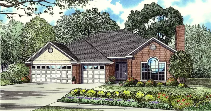 Traditional house plans 12-107 - front exterior, 2,180 sq ft, 3 bed, 2 bath house plans | Monster House Plans